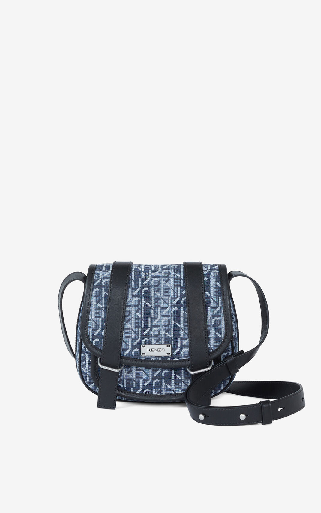 Kenzo Small jacquard Courier Bolso De Mano Mujer Azul Marino Azules | 8075139-IU